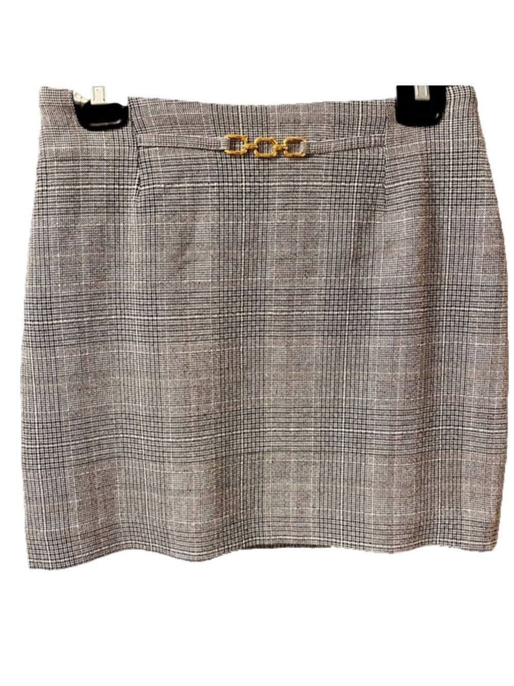 H&M black and white checked lined mini size small
